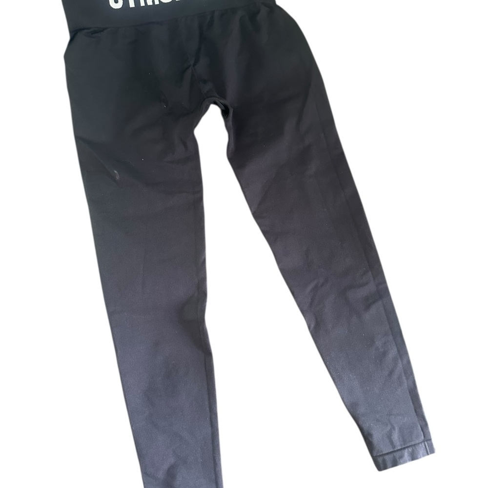 Gymshark Black High Waist Leggings Women’s Small Logo Athletic Workout